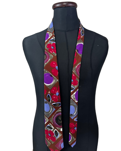 Silver City Floral Geo Necktie 9 cm