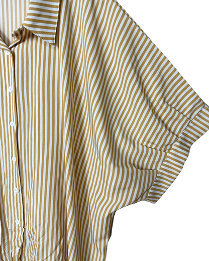 Vintage Striped Oversized Dolman Sleeve Shirt Large