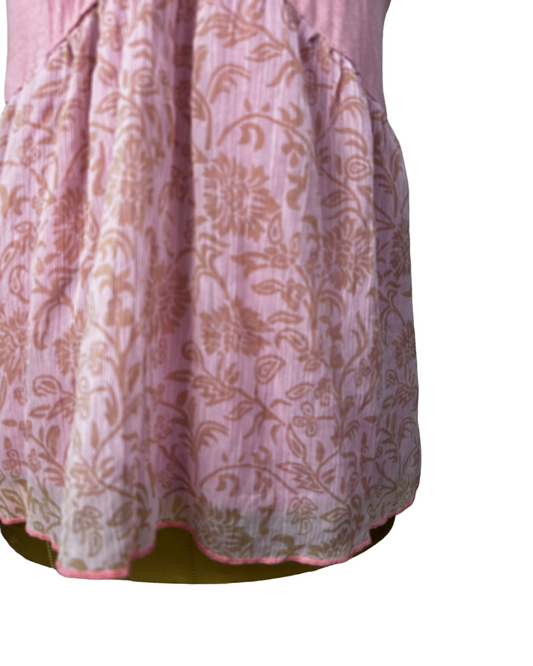 Pink Ruffle Lace Floral Cami Top Y2K Style