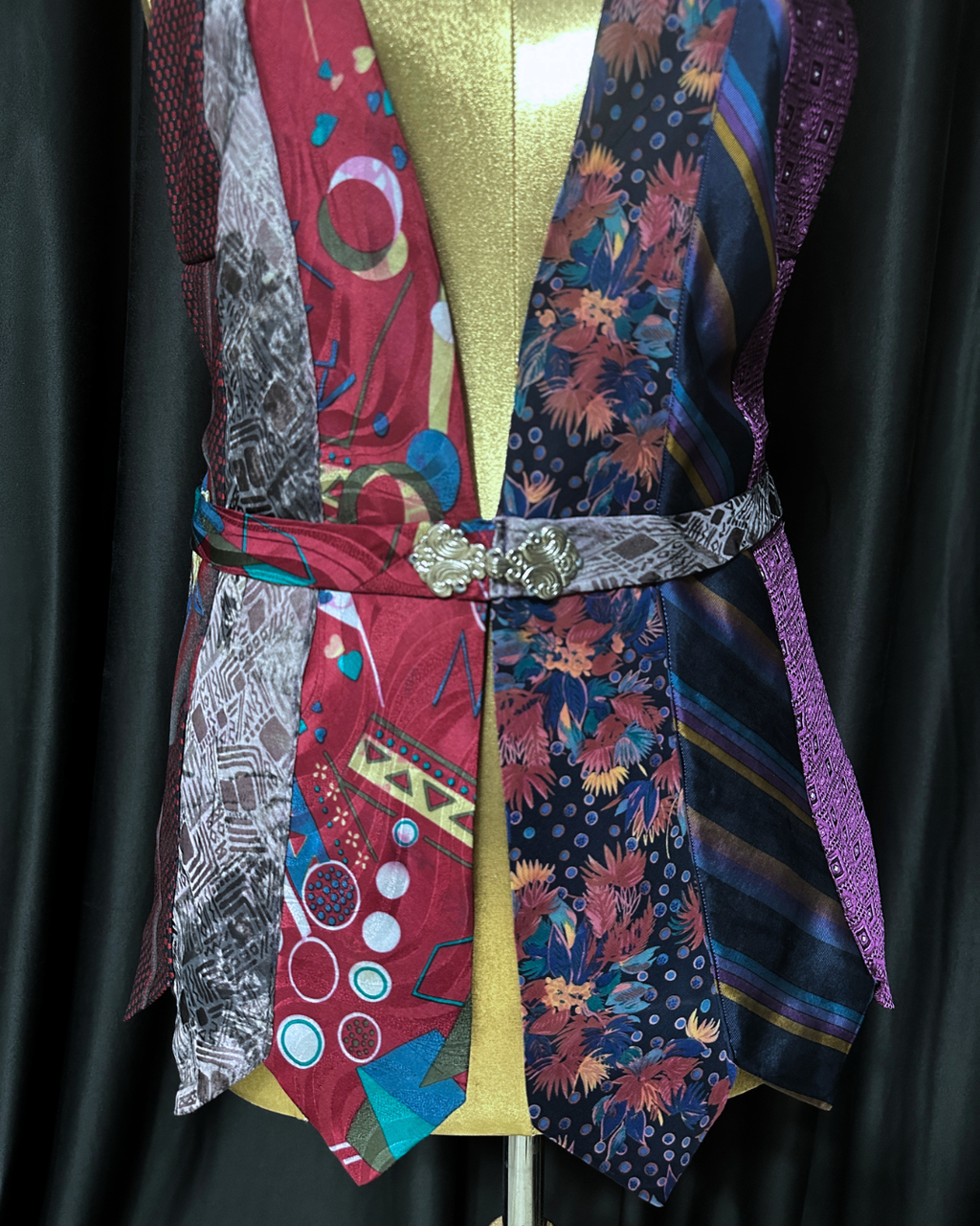 Handmade Upcycled Tie Halter Vest Top & Choker