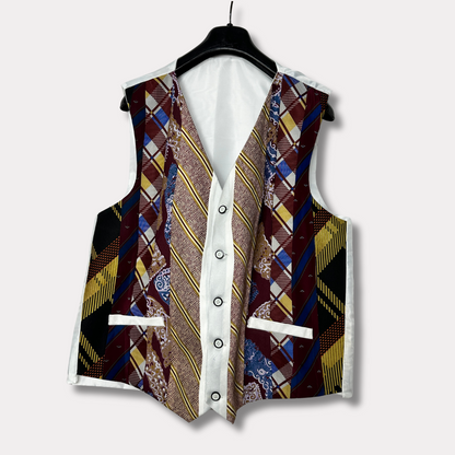 ReTied Unisex Upcycled Necktie Vest - Medium