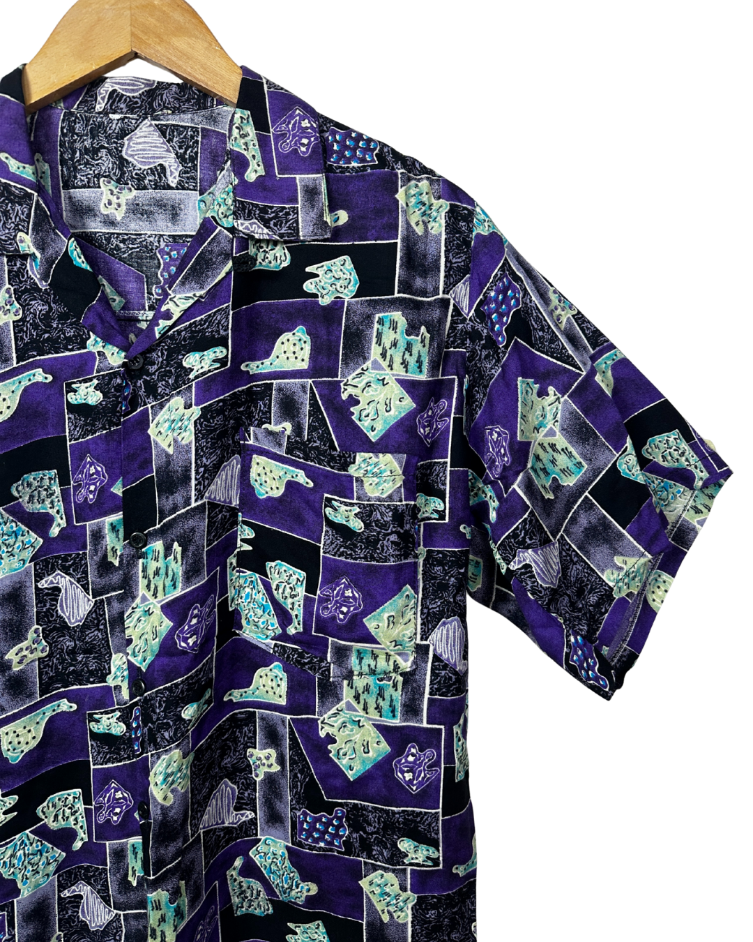 Vintage Abstract Print Short Sleeve Shirt