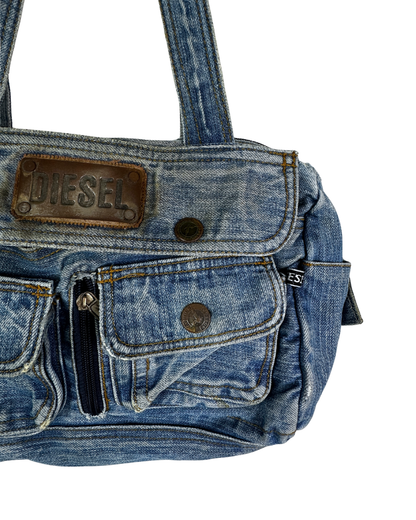 Vintage Diesel Denim Satchel Bag