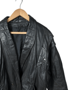 2in1 Vintage Black Leather Convertible Jacket & Vest (Removable Sleeves) - Funkify