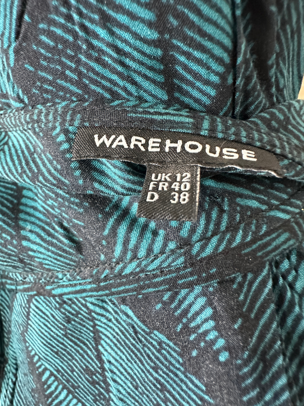 Warehouse Leaf Pattern Half-Zip Blouse - Medium