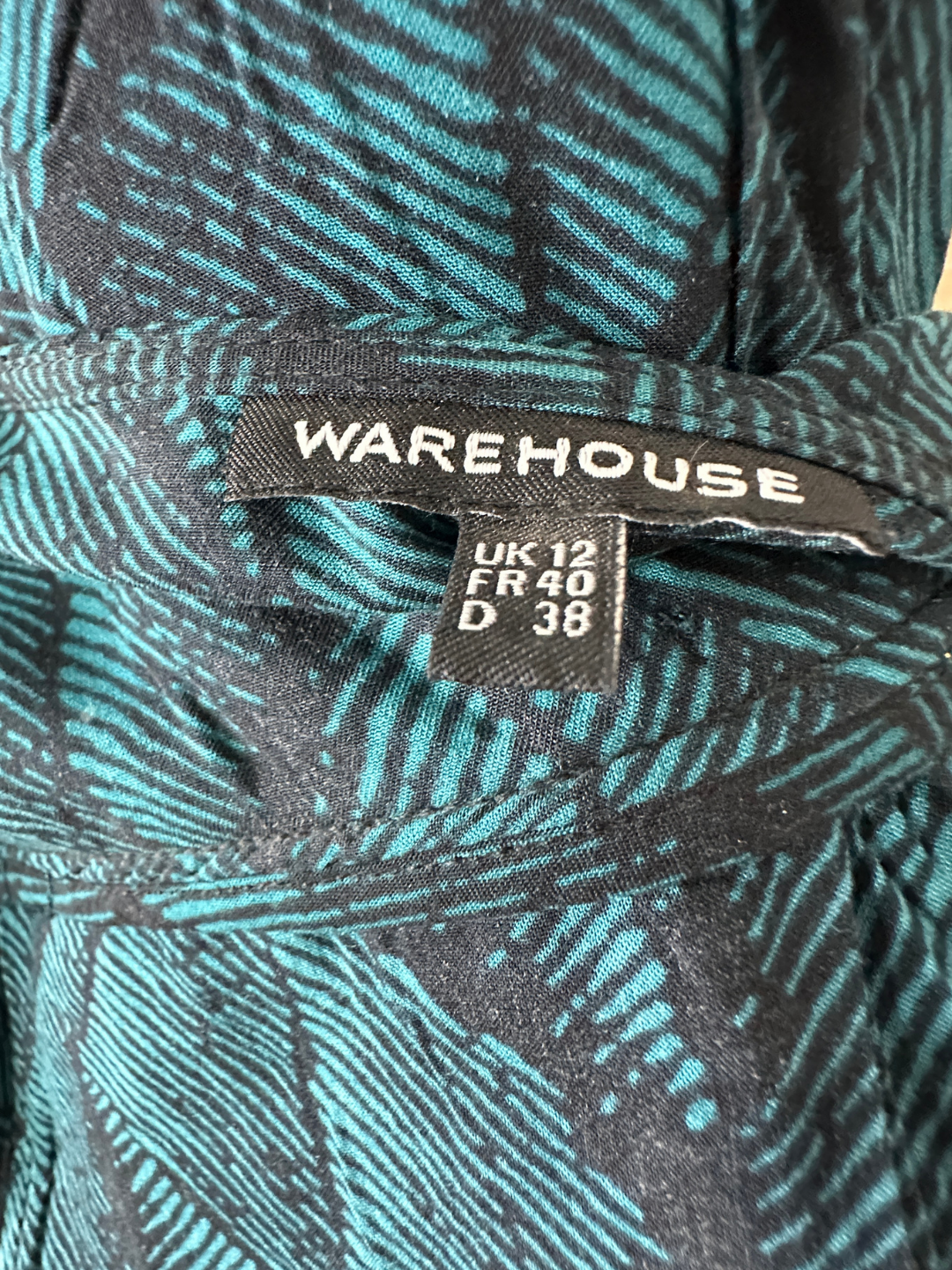 Warehouse Leaf Pattern Half-Zip Blouse - Medium