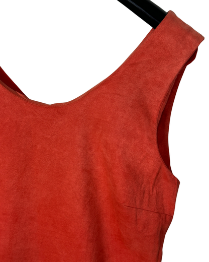 Miss Captain Suede Embroidered Hem Dress Small