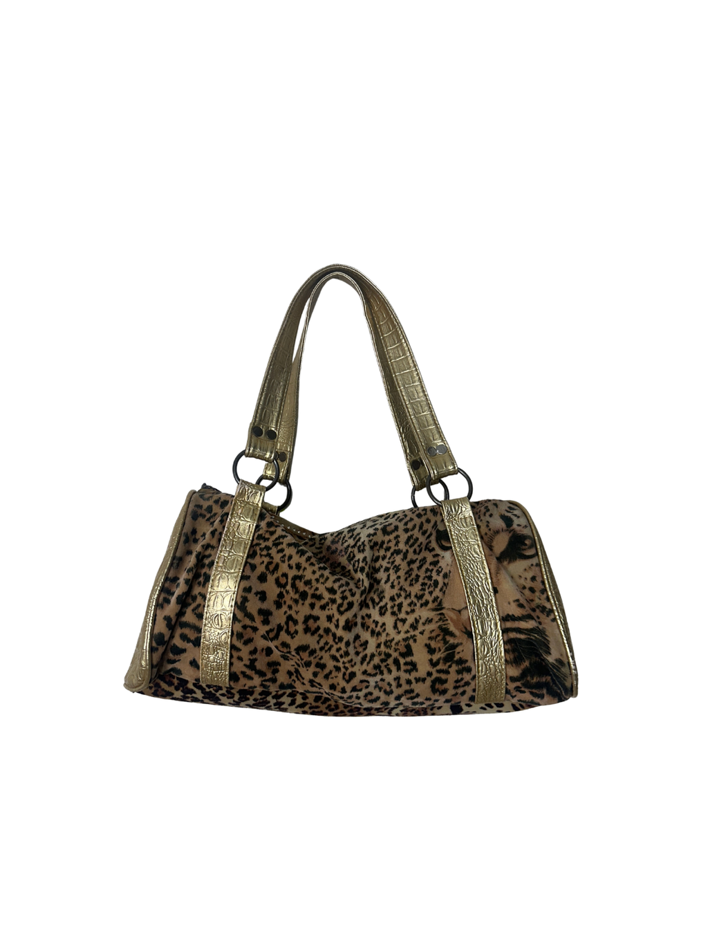 Vintage Y2K Rhinestone Leopard Print Shoulder Bag