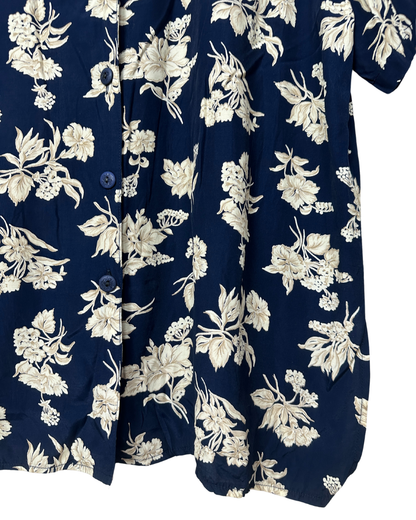 Floral Navy Shirt 2XL