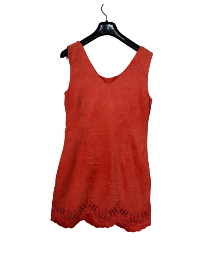 Miss Captain Suede Embroidered Hem Dress Small