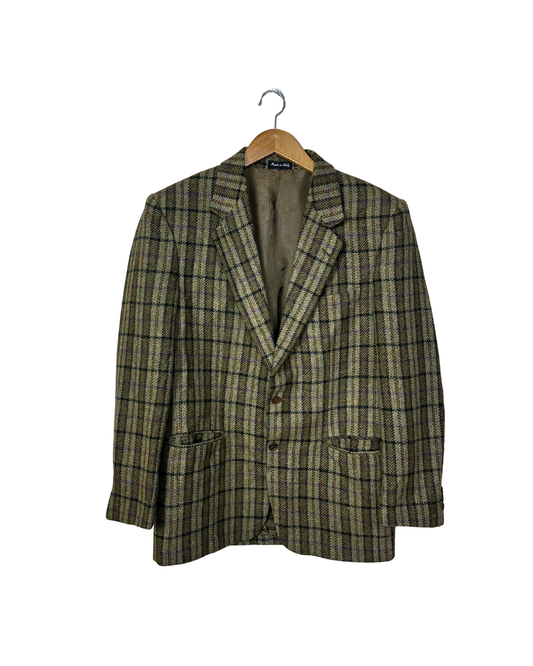 Vintage Profili Italiani Checkered Wool Blazer