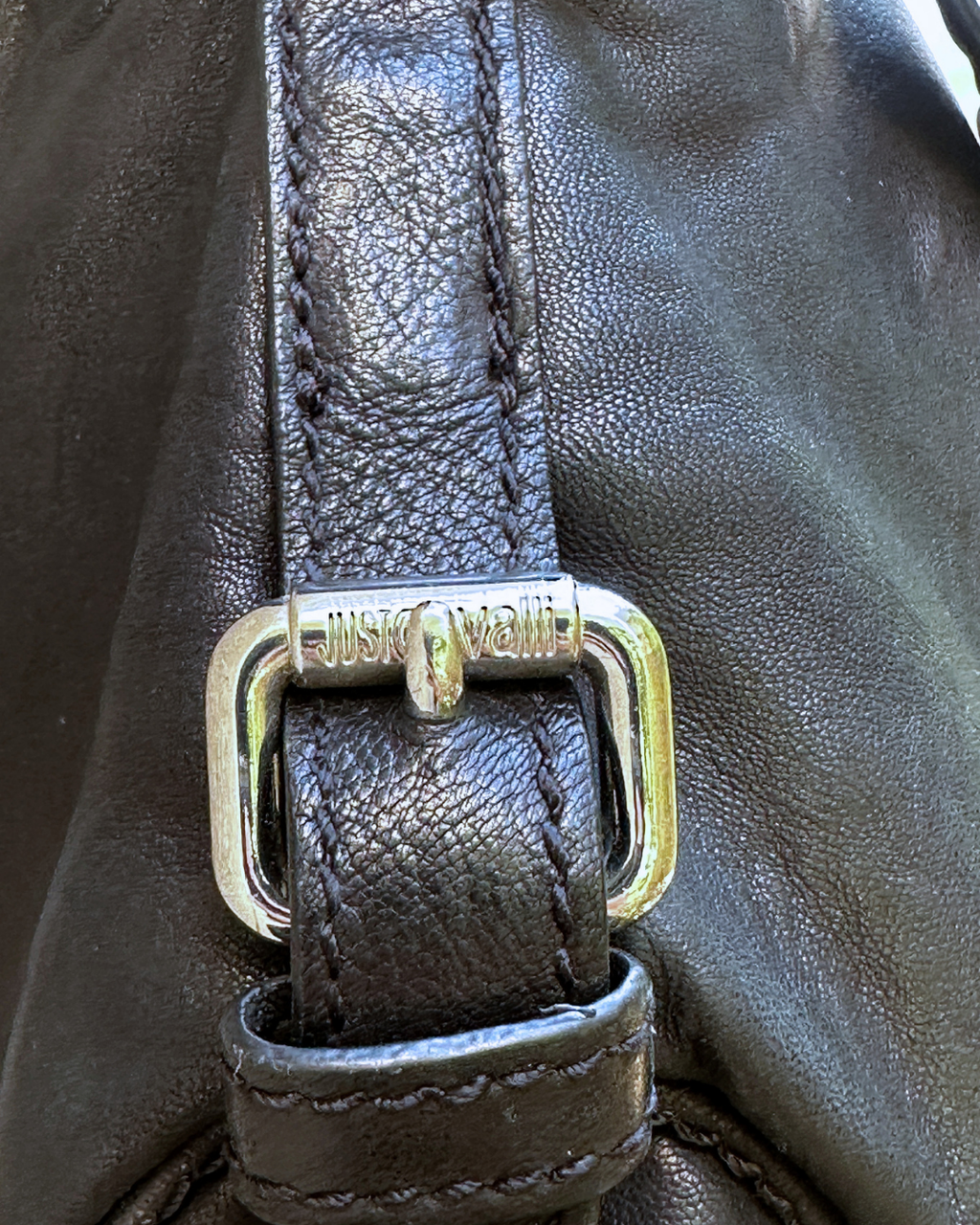 Y2K Just Cavalli Leather Shoulder Bag