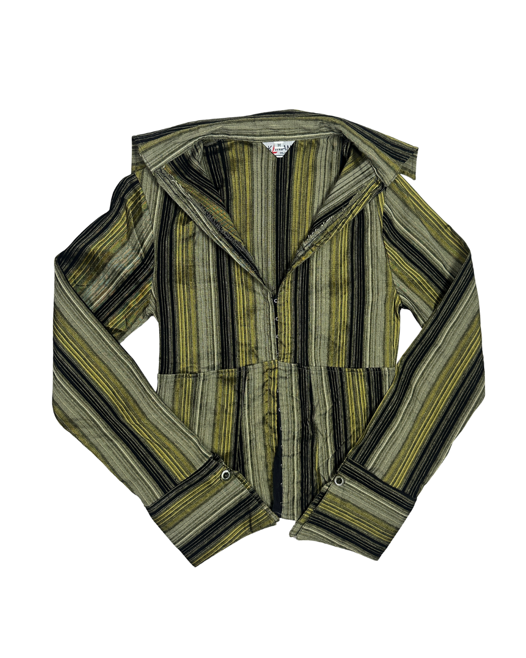 Y2K Striped Fish Hook Closure Women's Fitted shirt