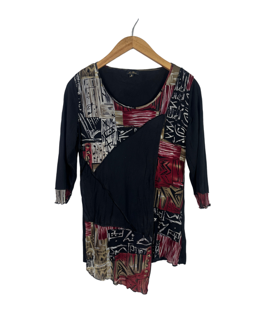 New Cover Y2K Colorblock Assymetric Top