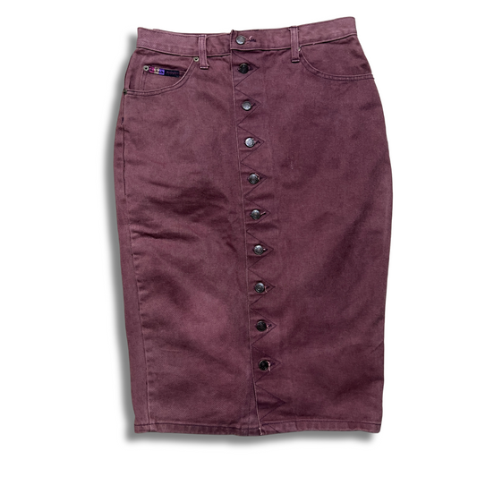 Eva Fashion Maroon Denim Skirt