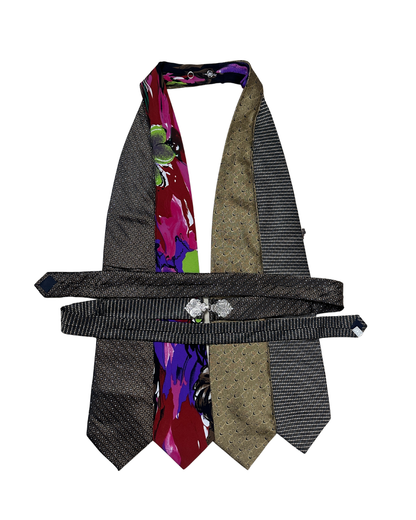Handmade Upcycled Tie Vest Top with Choker