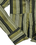 Y2K Striped Fish Hook Closure Women's Fitted shirt