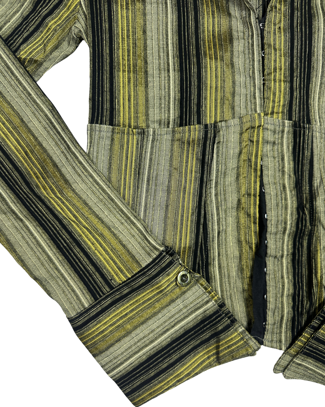 Y2K Striped Fish Hook Closure Women's Fitted shirt
