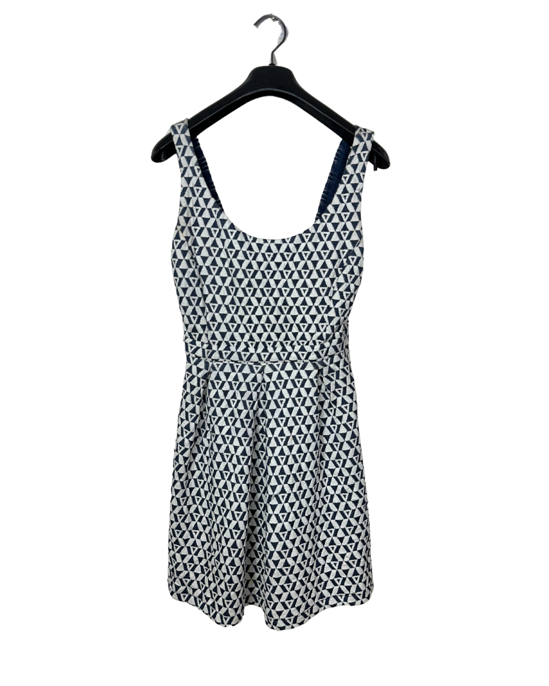 Geometric Fit-and-Flare Dress Small