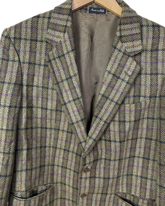 Vintage Profili Italiani Checkered Wool Blazer
