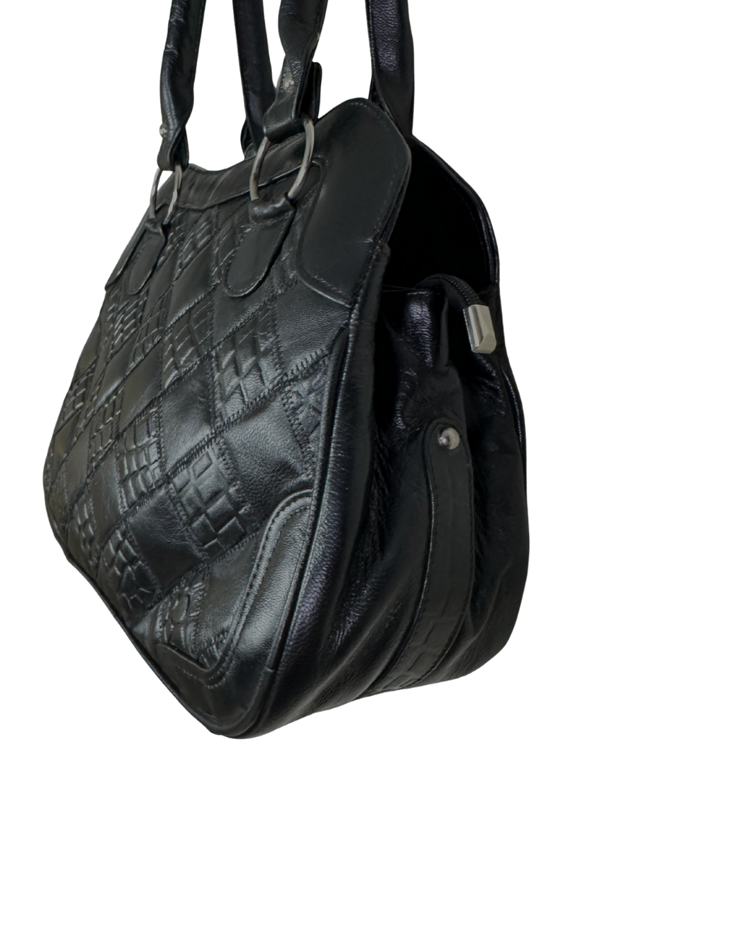 Vintage Black Quilted Genuine Leather Shoulder Bag