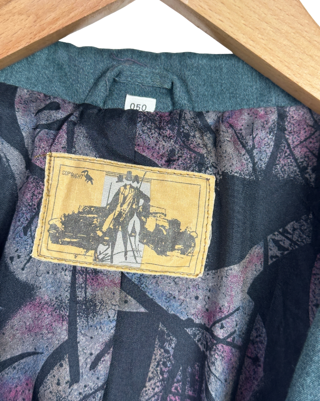 Vintage 90s Teal Green Double Breasted Blazer (Abstract Lining)