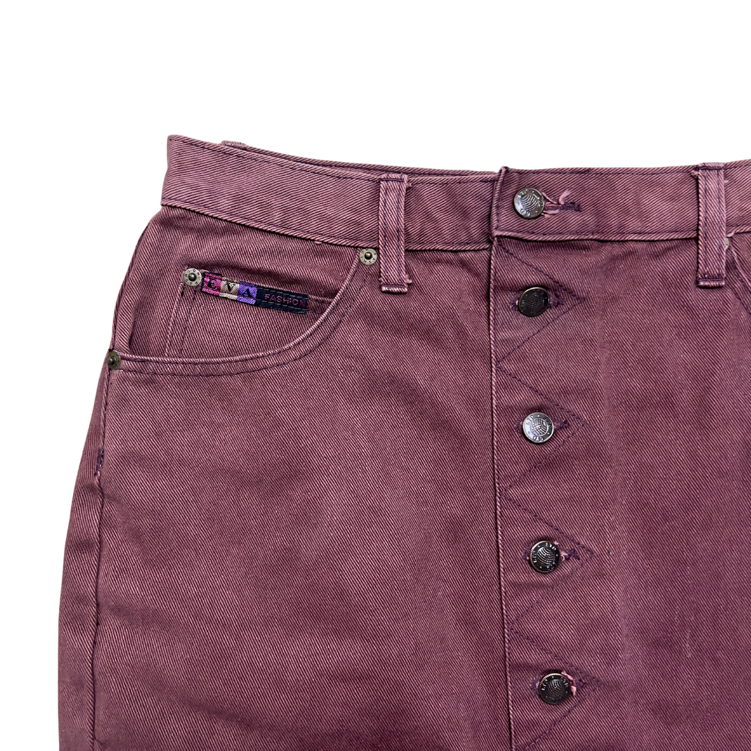 Eva Fashion Maroon Denim Skirt