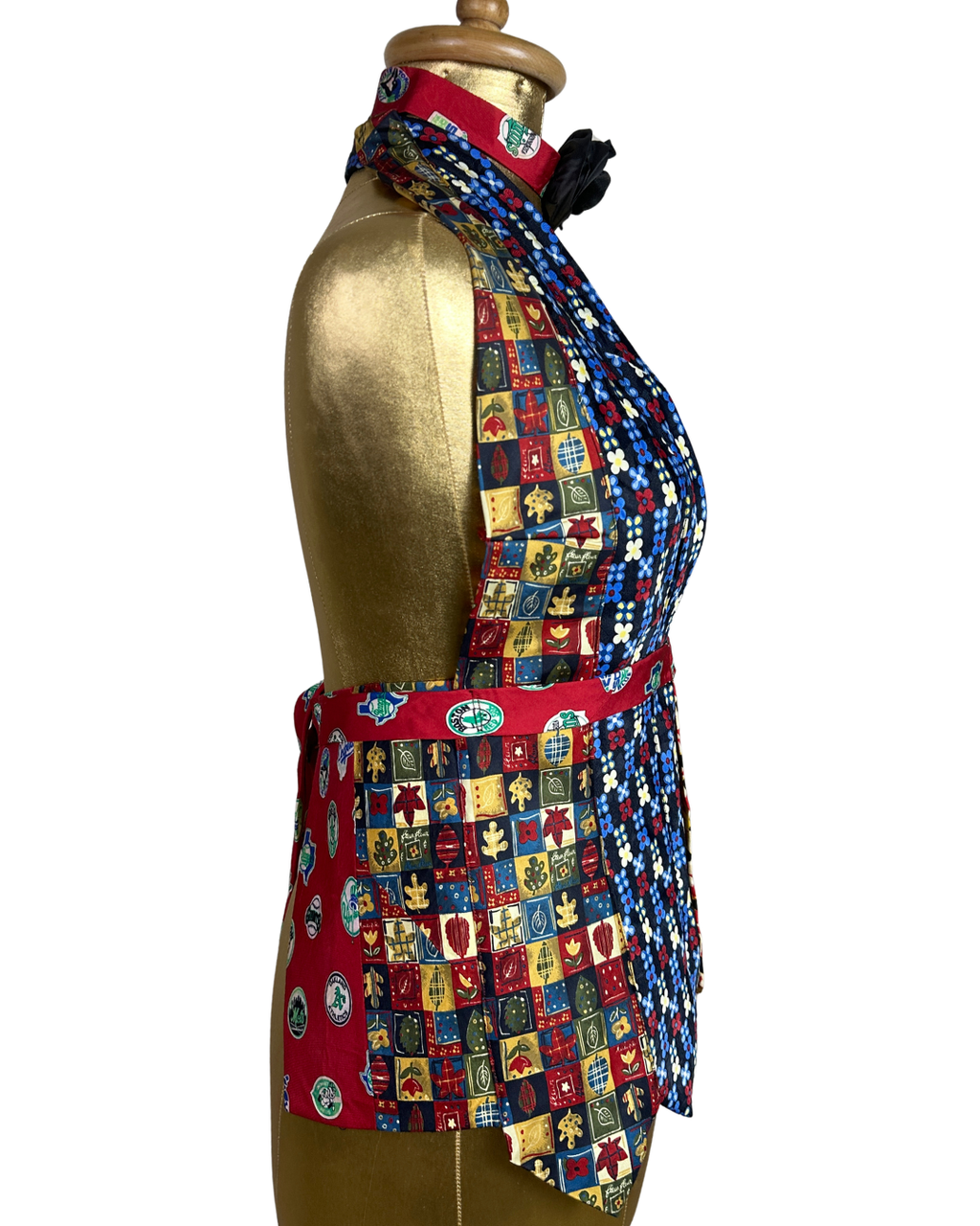 Handmade Upcycled Tie Halter Vest Top & Choker