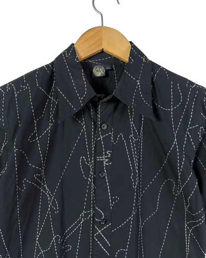 Vintage Abstract Stitch Fitted Shirt - Women's Small