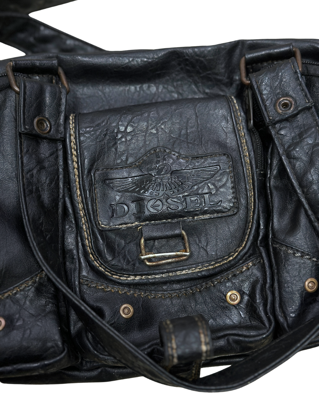 Rare Vintage Y2K Diesel Grunge Genuine Leather Handbag/Crossbody