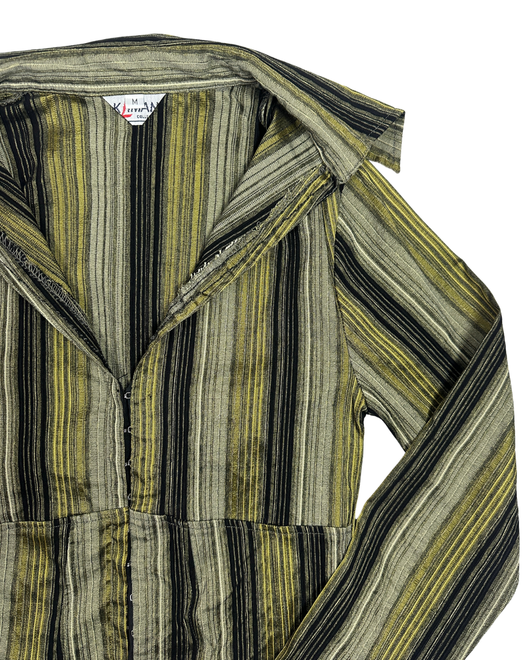 Y2K Striped Fish Hook Closure Women's Fitted shirt
