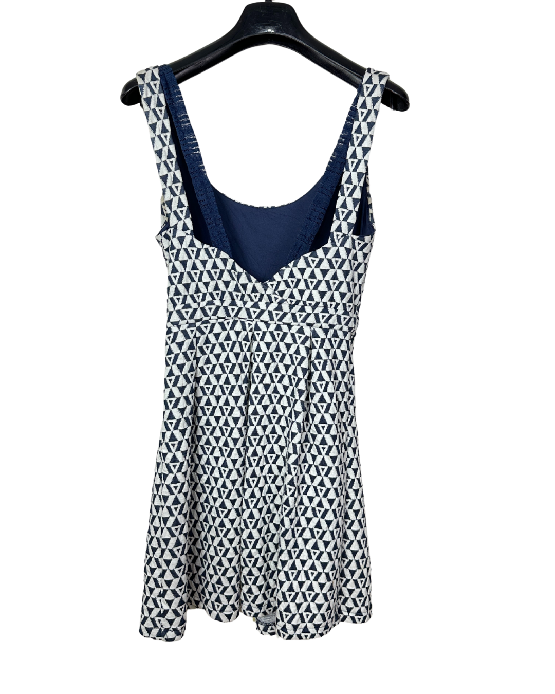 Geometric Fit-and-Flare Dress Small