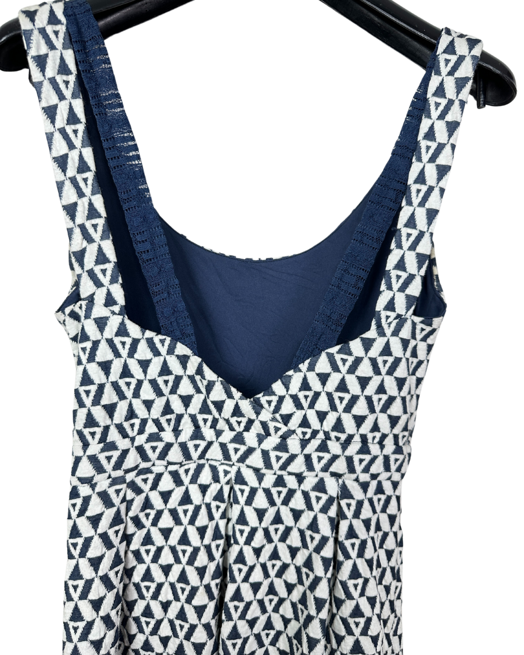 Geometric Fit-and-Flare Dress Small