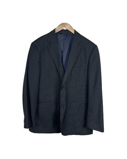 Angelo Benelli Pinstripe Wool Blend Blazer - Size 56