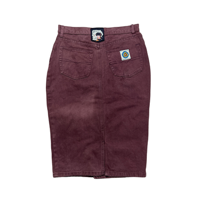 Eva Fashion Maroon Denim Skirt