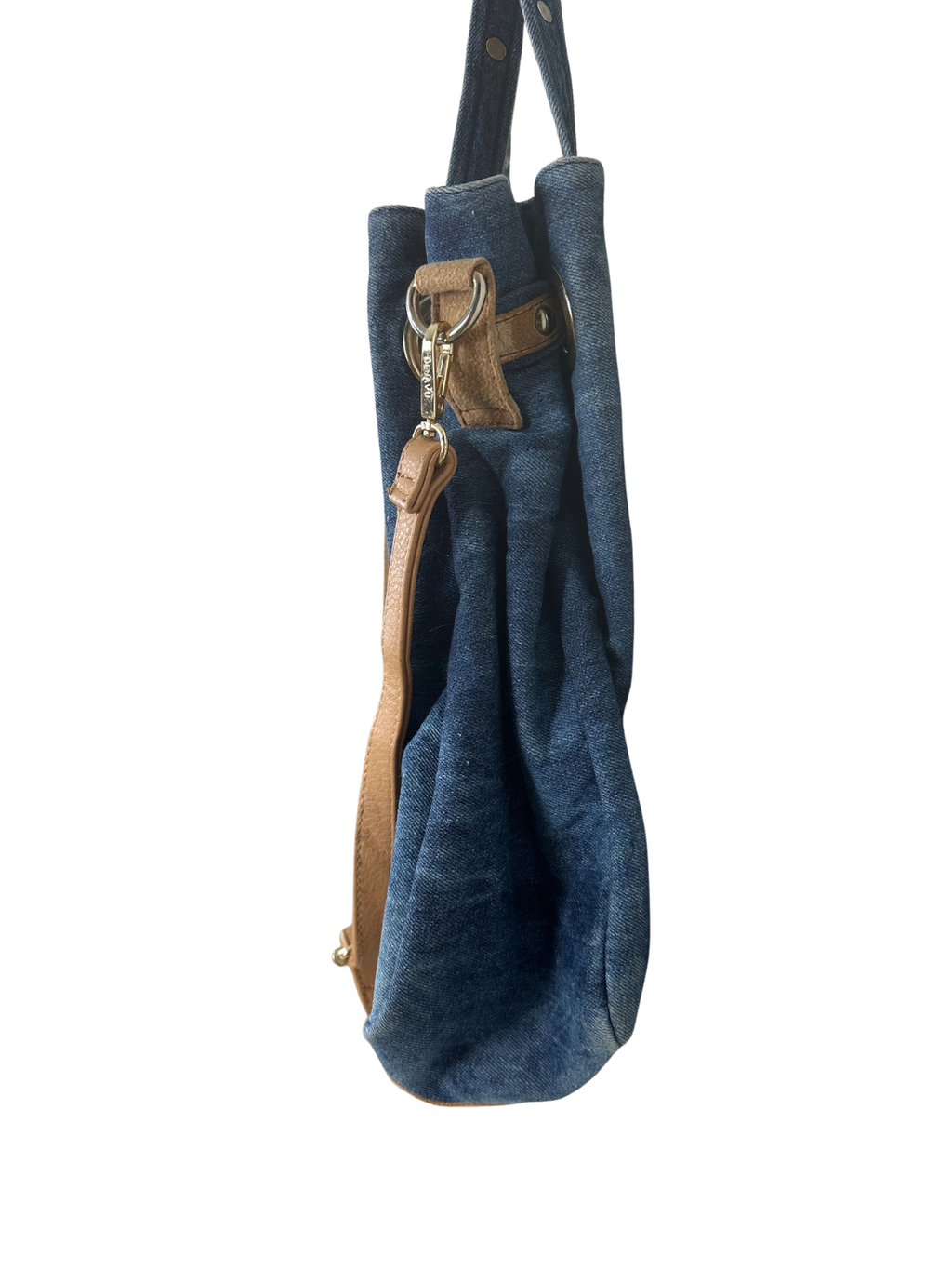 Sequined French Bulldog Large Denim Tote Bag
