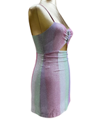 Pomelo Pastel Glitter Cut-Out Mini Dress - Small