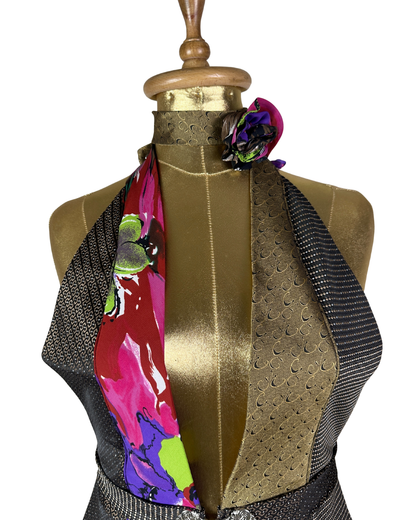 Handmade Upcycled Tie Vest Top with Choker