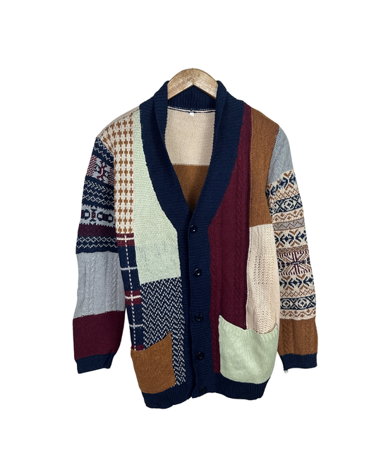 Vintage Colorblock Cardigan Large