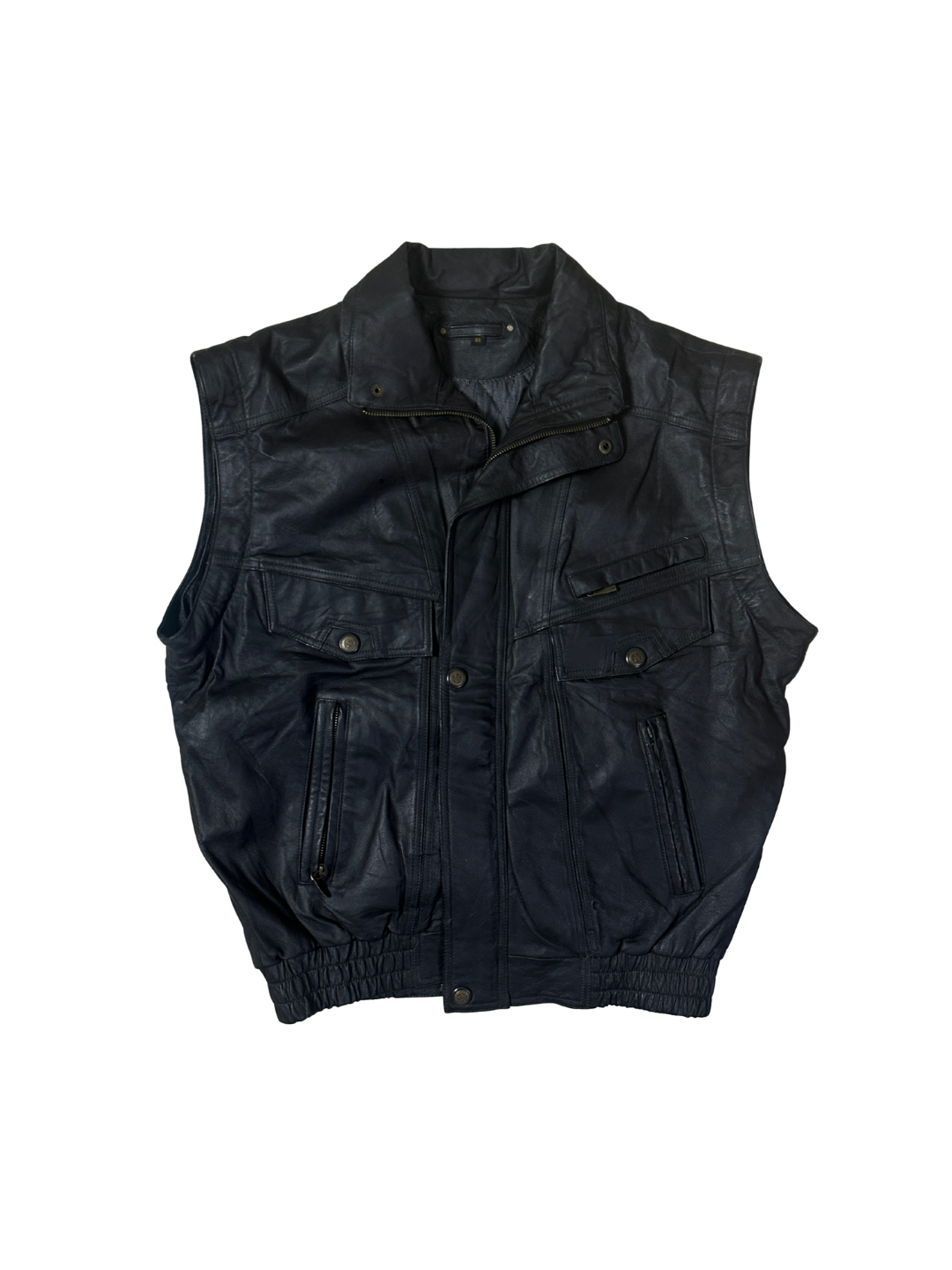 Vintage 80s/90s 2in1 Genuine Lambskin Leather Vest / Jacket with Detachable Sleeves