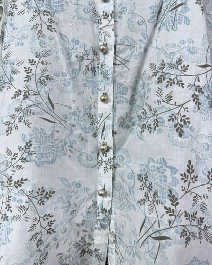 Vintage Yessica Floral Pearl Button Women's Shirt XL