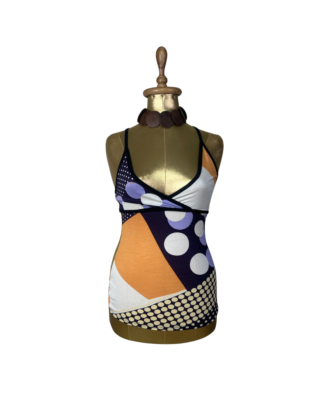 Y2K Abstract Geometric Polka Dot Cami - Small