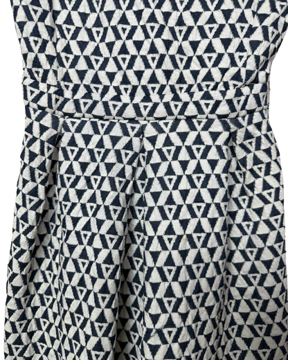 Geometric Fit-and-Flare Dress Small