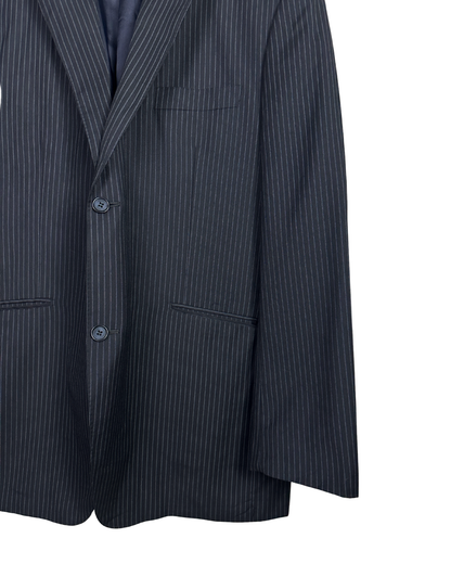 Angelo Benelli Pinstripe Wool Blend Blazer - Size 56