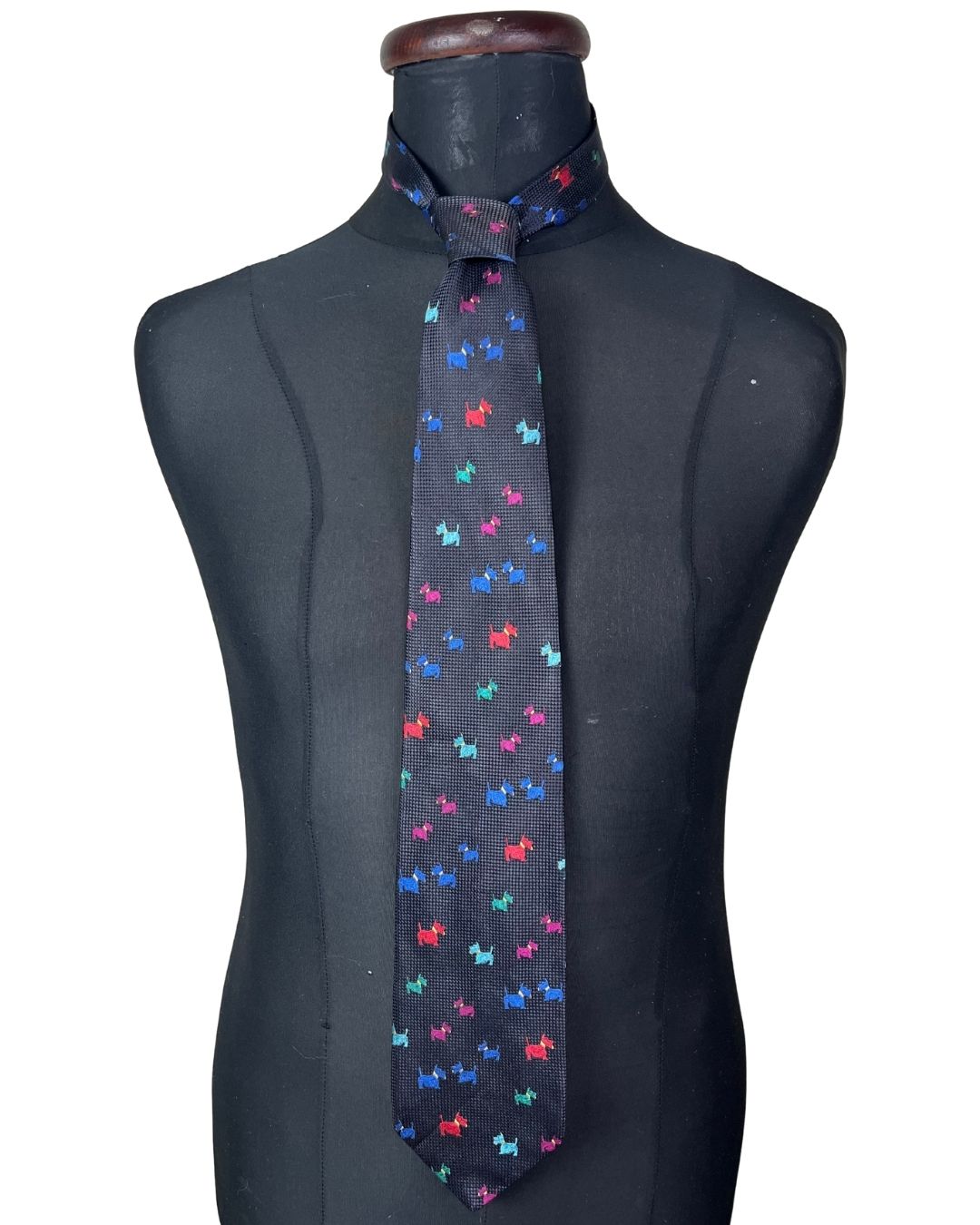 Dog pattern necktie 9 cm