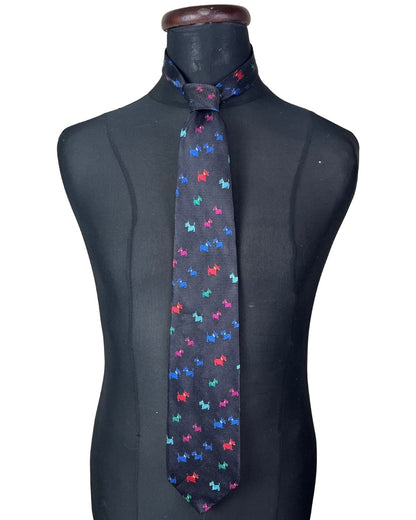 Dog pattern necktie 9 cm
