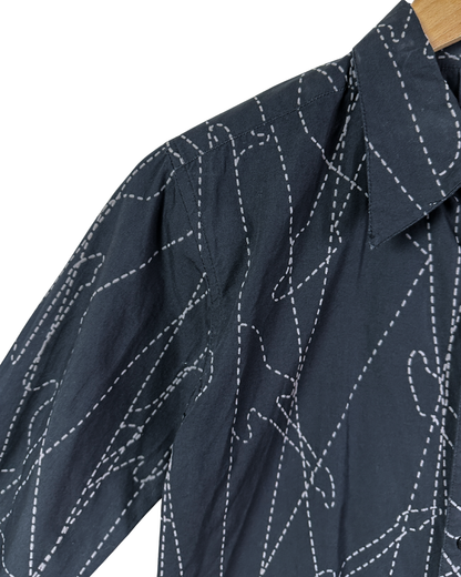 Vintage Abstract Stitch Fitted Shirt - Women's Small