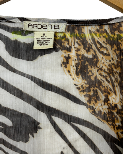 Arden B. Embellished Sheer Leopard Top