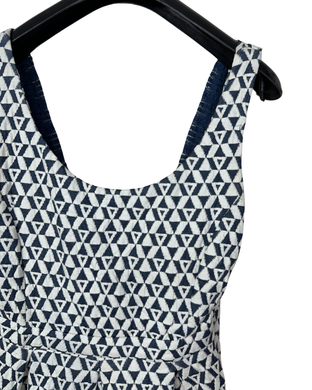 Geometric Fit-and-Flare Dress Small