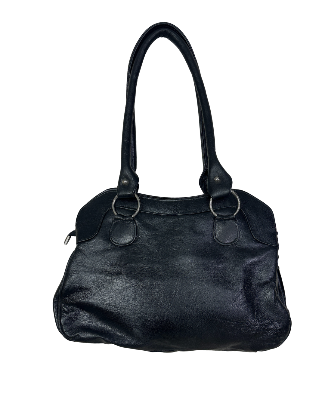 Vintage Black Quilted Genuine Leather Shoulder Bag